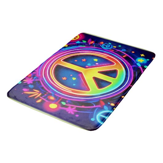 Regenboog Vrede Symbool Kunst Badmat (Gekanteld)