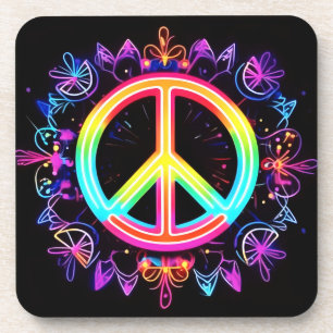 Regenboog Vrede Symbool Kunst Bier Onderzetter
