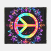 Regenboog Vrede Symbool Kunst Fleece Deken (Voorkant (Horizontaal))