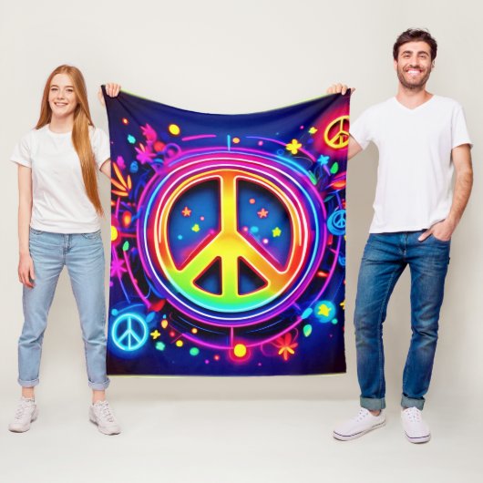 Regenboog Vrede Symbool Kunst Fleece Deken (In situ)