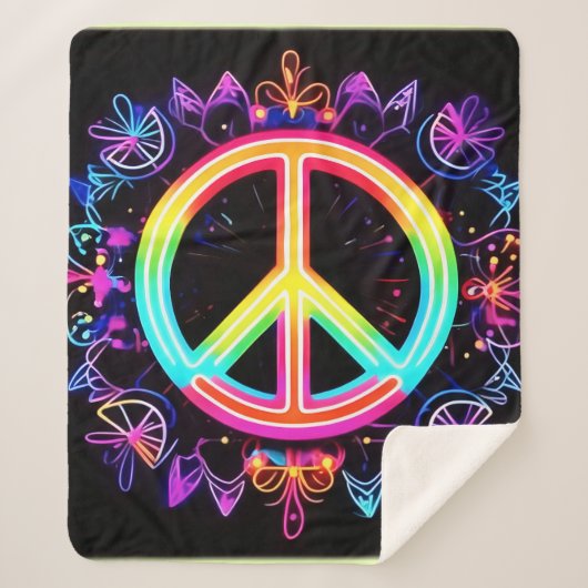 Regenboog Vrede Symbool Kunst Sherpa Deken (Voorkant)