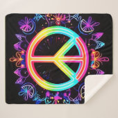 Regenboog Vrede Symbool Kunst Sherpa Deken (Voorkant (horizontaal))