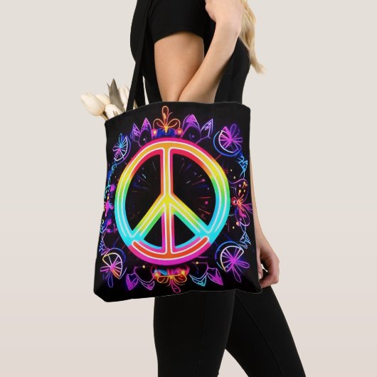 Regenboog Vrede Symbool Kunst Tote Bag (Dichtbij)