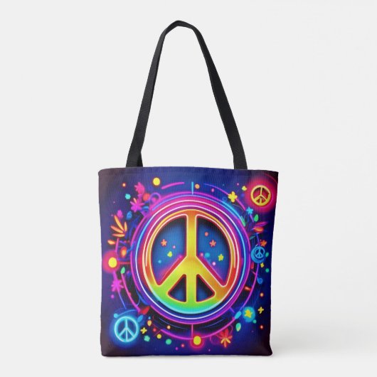 Regenboog Vrede Symbool Kunst Tote Bag (Achterkant)