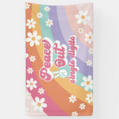 Regenboog vrede uit enkele cijfers 10e verjaardag spandoek (Verticaal)