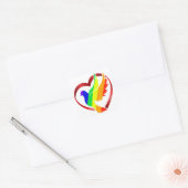Regenboog vredesduif in hart vierkante sticker (Envelop)