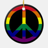 Regenboog Vredesornament Keramisch Ornament (Achterkant)