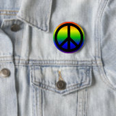 Regenboog Vredessymbool Ronde Button 5,7 Cm (In situ)
