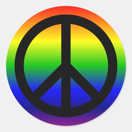 Regenboog Vredessymbool Ronde Sticker (Voorkant)