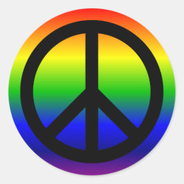 Regenboog Vredessymbool Ronde Sticker