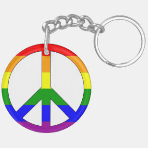 Regenboog Vredessymbool Sleutelhanger