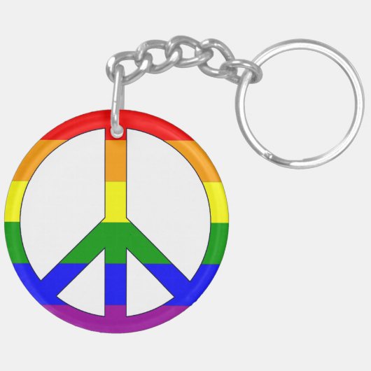 Regenboog Vredessymbool Sleutelhanger (Achterkant Rechts)