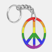 Regenboog Vredessymbool Sleutelhanger (Voorkant Links)