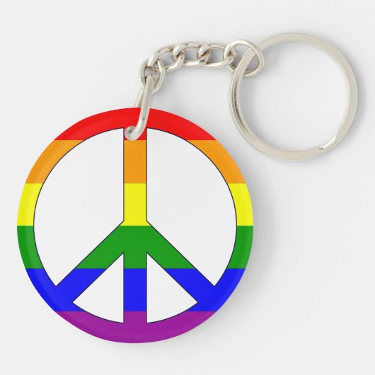 Regenboog Vredessymbool Sleutelhanger (Achterkant)