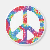 Regenboog Vredesteken Hippie Magneet (Voorkant)