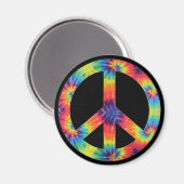 Regenboog Vredesteken Hippie Magneet (Voorkant / Achterkant)
