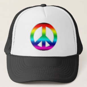 Regenboog Vredesteken Hoed Trucker Pet