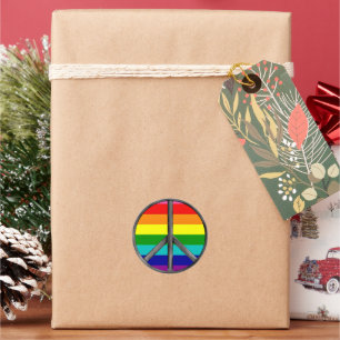 Regenboog Vredesteken LGBTQ Proudsymbool Ronde Sticker