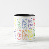 Regenboog Vredesteken Linkerhand Kleurrijke Deuces Mok (Midden)