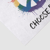 Regenboog Vredesteken met "Kies Vrede" Tekst Tissuepapier (Detail)