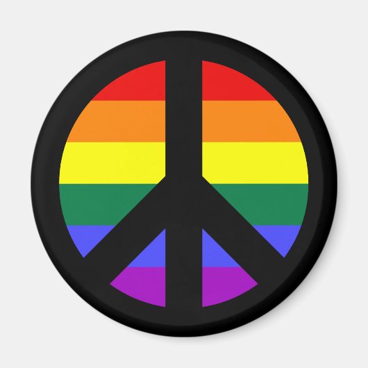 Regenboog Vredesteken Ontwerp Magneet (Voorkant)
