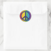 Regenboog Vredesteken Ronde Sticker (Tas)