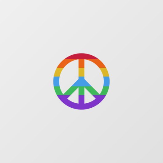 Regenboog Vredesteken Symbool Icon Gay LGBT Pride Raamsticker (Vel)