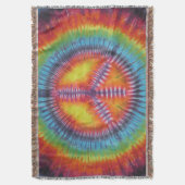 Regenboog Vredesteken Tie Dye Gooi Deken (Voorkant Verticaal)