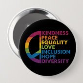 Regenboog Vredesteken Vriendelijkheid Gelijkheid C Ronde Button 4,0 Cm (Voorkant /achterkant)