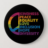 Regenboog Vredesteken Vriendelijkheid Gelijkheid C Ronde Button 4,0 Cm (Voorkant)