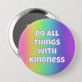 Regenboog Vriendelijkheids Knop Ronde Button 4,0 Cm (Voorkant /achterkant)