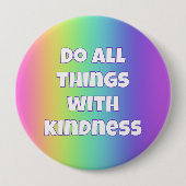 Regenboog Vriendelijkheids Knop Ronde Button 4,0 Cm (Voorkant)
