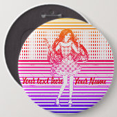 Regenboog vriendin ronde button 6,0 cm (Voorkant /achterkant)