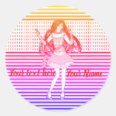 Regenboog vriendin ronde sticker (Voorkant)