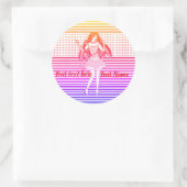 Regenboog vriendin ronde sticker (Tas)