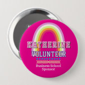 Regenboog vrijwilliger Hot Pink Ronde Button 4,0 Cm (Voorkant /achterkant)