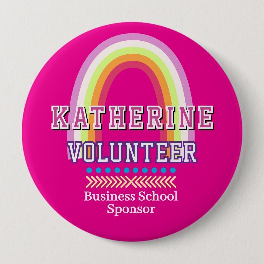 Regenboog vrijwilliger Hot Pink Ronde Button 4,0 Cm (Voorkant)