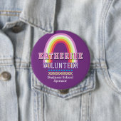 Regenboog vrijwilliger paars ronde button 4,0 cm (In situ)
