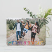 Regenboog Vrolijk En Helder Foto Feestdagenkaart (Staand voorkant)