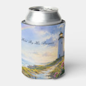 Regenboog Vuurtoren Kust Waterverf Blikjeskoeler (Blikje Voorkant)