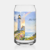 Regenboog Vuurtoren Kust Waterverf Blikvorm Glas (Rechts)