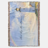 Regenboog Vuurtoren Kust Waterverf Deken (Voorkant Verticaal)