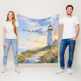 Regenboog Vuurtoren Kust Waterverf Fleece Deken