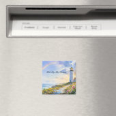 Regenboog Vuurtoren Kust Waterverf Magneet (Insitu (Vaatwasser))