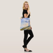 Regenboog Vuurtoren Kust Waterverf Tote Bag (Op model)