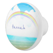 Regenboog" w/naam keramische knop (Rechts)