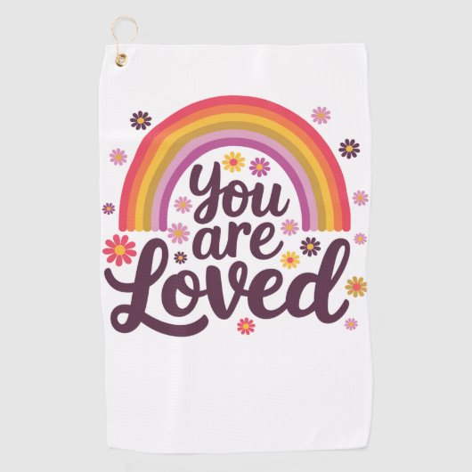 Regenboog waar je van hield golfhanddoek (Voorkant)