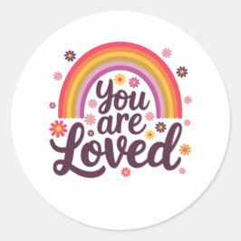 Regenboog waar je van hield ronde sticker