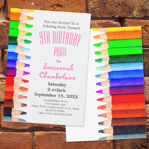 Regenboog Watercolor Potloden Kinderen Verjaardags Kaart