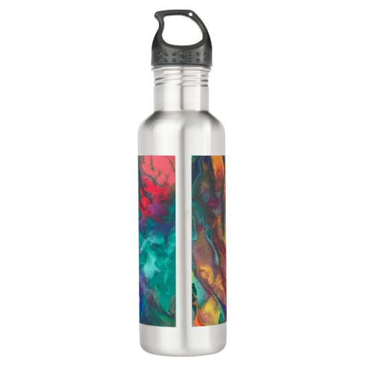 Regenboog Waterfles Kleurrijke Boho Roestvrij staa Waterfles (Achterkant)